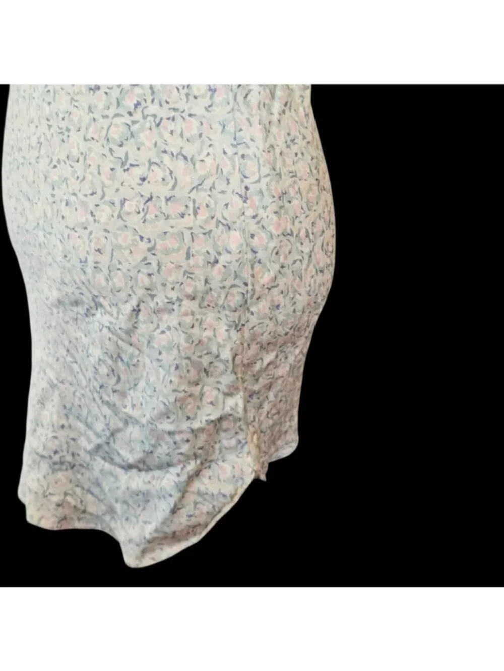 VTG Silk Slip‎ Mini Dress Soft Pastel Negligee Sz S Floral Short
